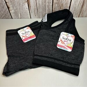 Sofra Girls Gray Sporty Undergarment Set Size Large